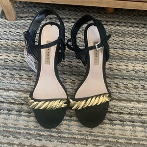 Zara black heels with gold detail